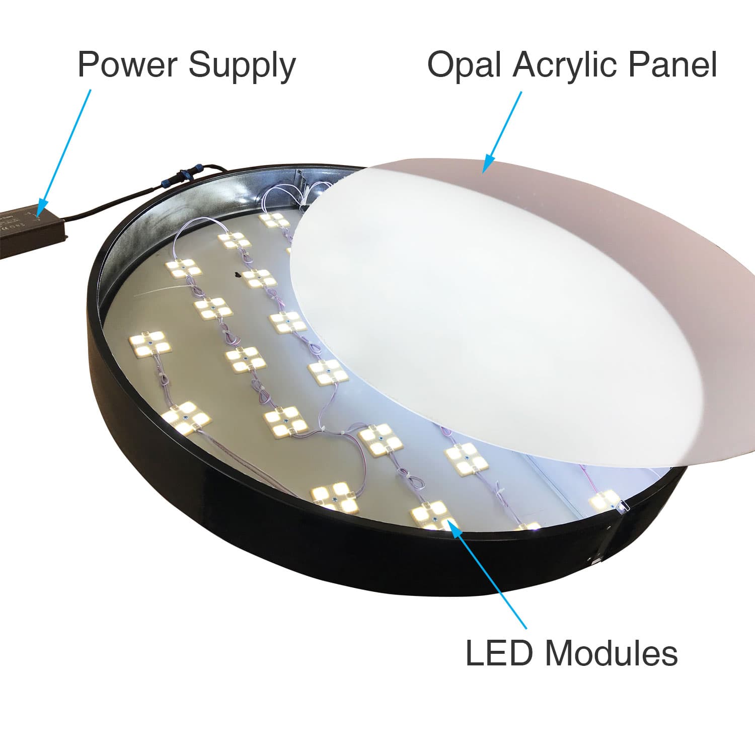 LED doppelseitige runde Lichtbox Double Sided Round Light Box 70cm/28 inch 220v 